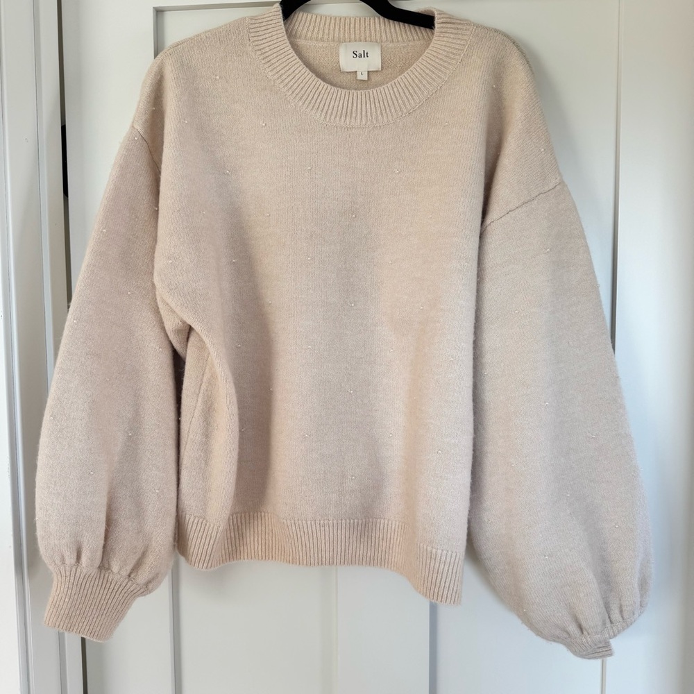 Roolee Soft Beige Crew Neck Sweater